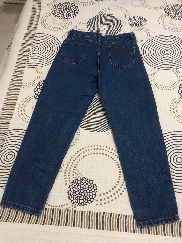 Kadın Koyu Mavi Midi Boy Denim Pantolon - Görsel 2