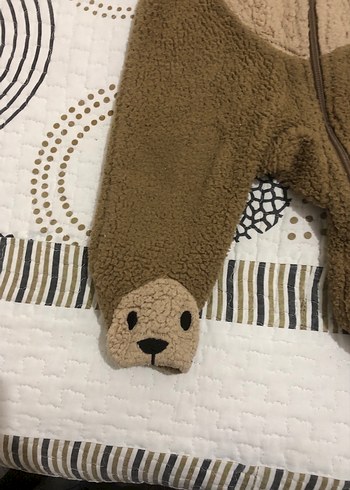 Kahverengi Nakışlı Erkek Bebek Tulum - Görsel 2