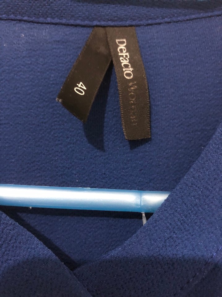 Uzun Kollu Lacivert Kadın Tunik - Görsel 4