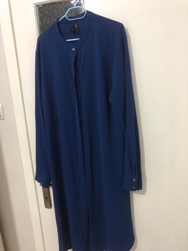 Uzun Kollu Lacivert Kadın Tunik - Görsel 5