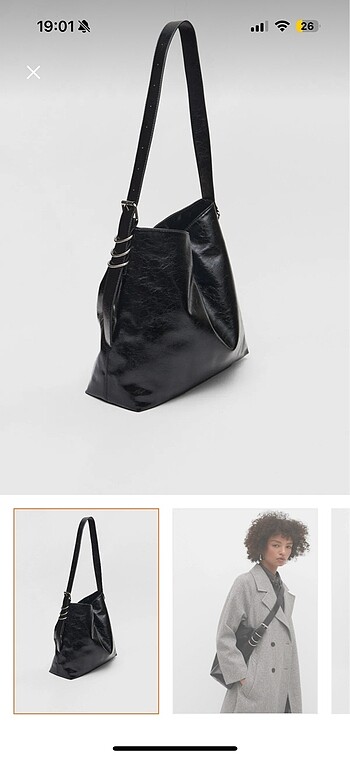 Stradivarius suni deri bucket çanta