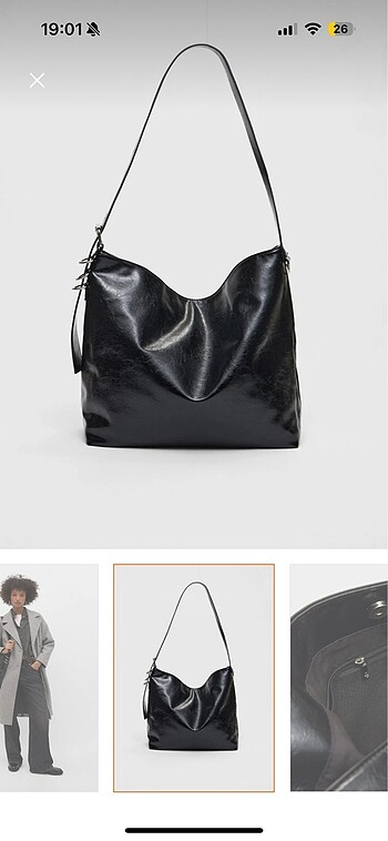 Stradivarius Stradivarius suni deri bucket çanta