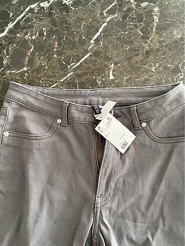 l Beden gri Renk H&M yüksel bel İspanyol paça pantolon