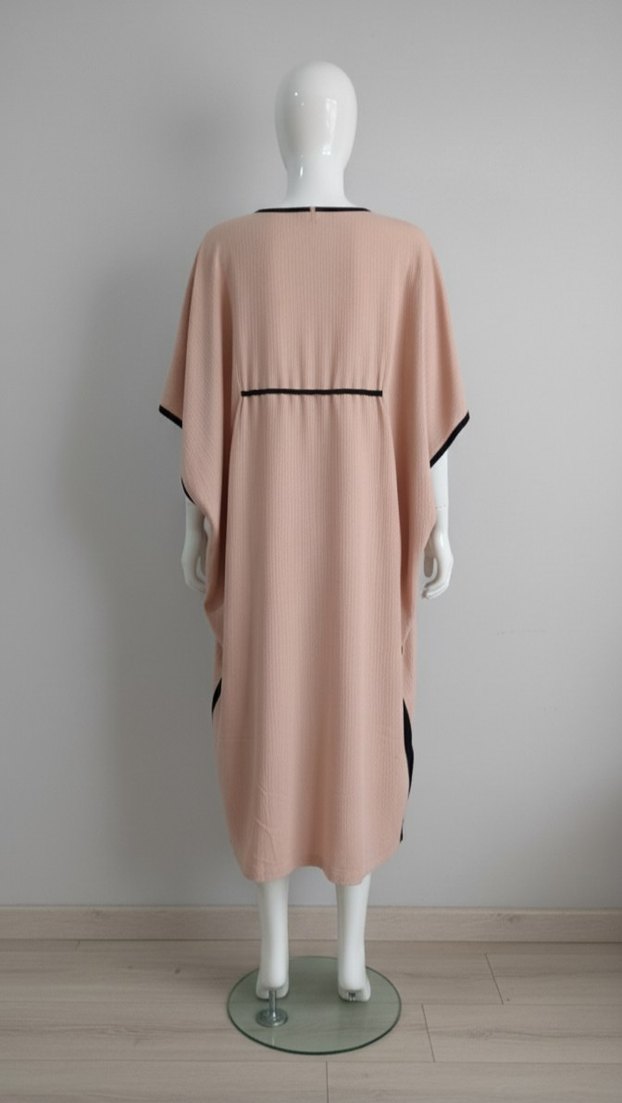 Pembe Kemerli Uzun Salaş Elbise - Görsel 2