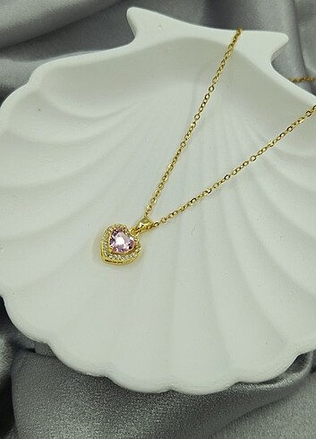 PEMBE KALPLİ PANDORA KOLYE 