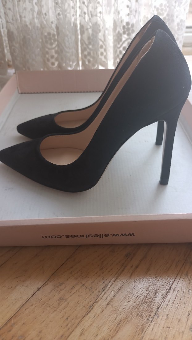 Siyah Süet Stiletto Kadın Ayakkabı - Görsel 2