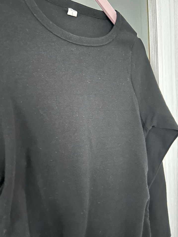 Siyah Uzun Kollu elbise - Görsel 3