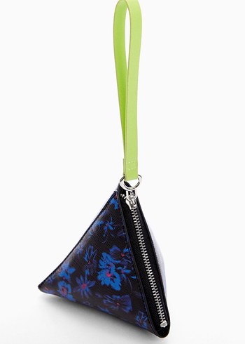 Fermuarlı Koyu Mavi Üçgen MANGO Cüzdan - Görsel 3