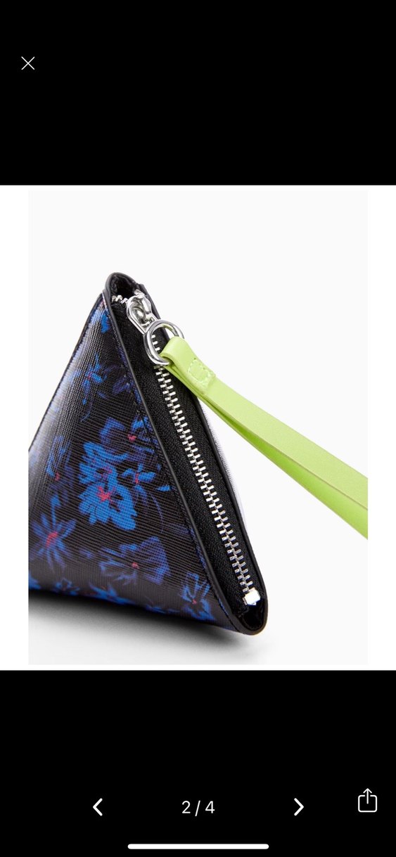 Fermuarlı Koyu Mavi Üçgen MANGO Cüzdan - Görsel 2