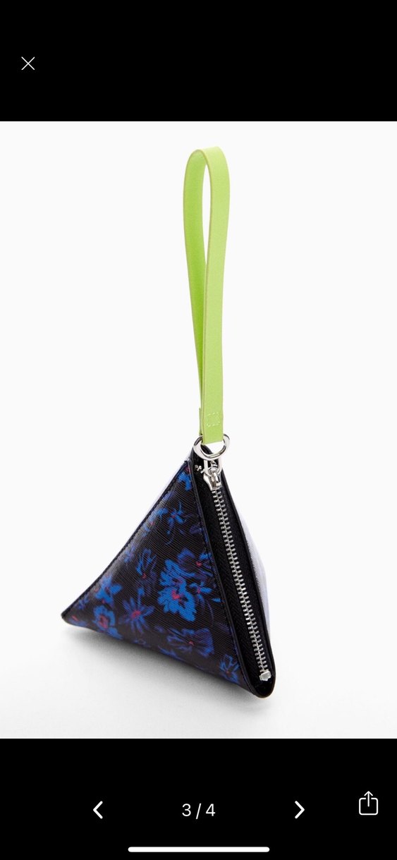 Fermuarlı Koyu Mavi Üçgen MANGO Cüzdan - Görsel 3