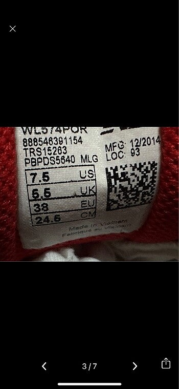 38 Beden NEW BALANCE 574 MODEL