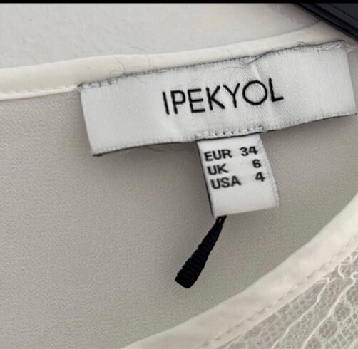 34 Beden beyaz Renk 34 beden ipekyol elbise