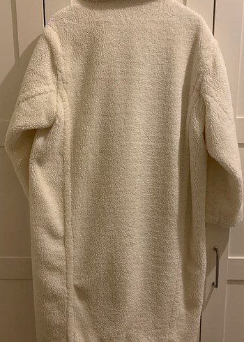 Dilvin Beyaz Midi Peluş Kadın Kaban - Görsel 3