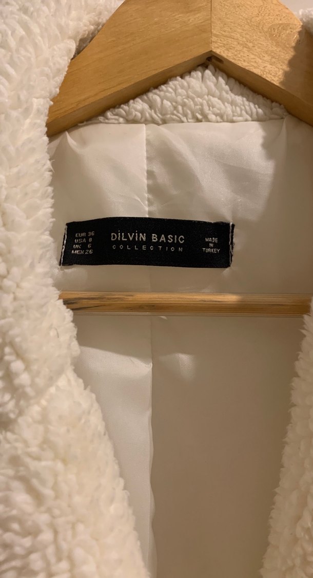Dilvin Beyaz Midi Peluş Kadın Kaban - Görsel 2