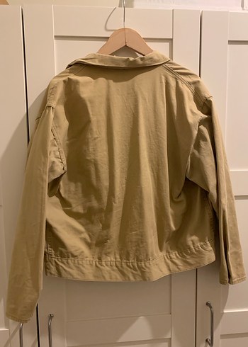 Bej Düğmeli Kadın Keten Ceket - Görsel 4