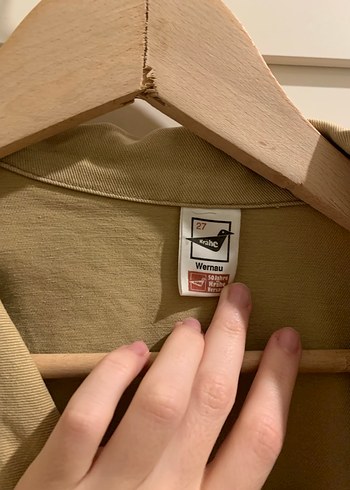 Bej Düğmeli Kadın Keten Ceket - Görsel 3