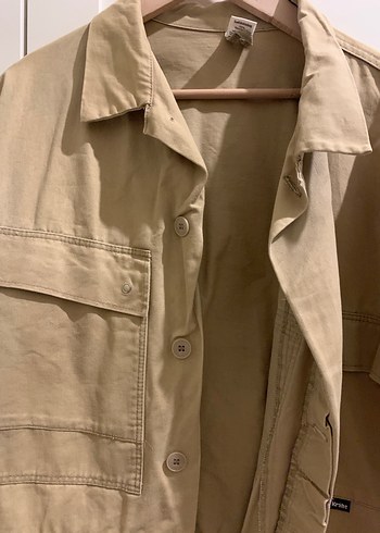 Bej Düğmeli Kadın Keten Ceket - Görsel 2