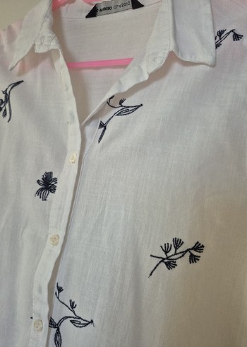 Desenli Pamuklu Uzun Kollu Kadın Gömlek - Görsel 2