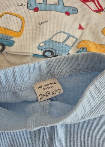 Mavi Bebek Triko Takım Araç Desenli - Görsel 3