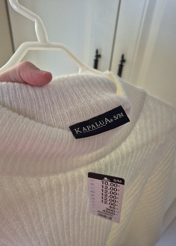 Kadın Beyaz Örgü Uzun Kollu Kazak - Görsel 3