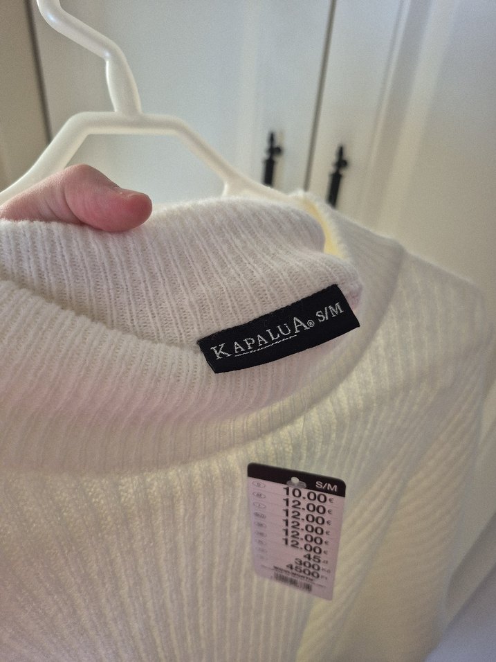 Kadın Beyaz Örgü Uzun Kollu Kazak - Görsel 3