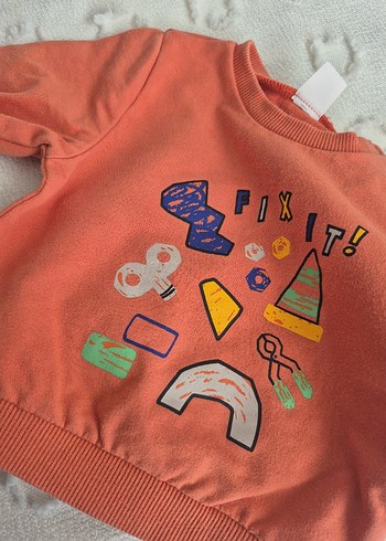 Turuncu Erkek Çocuk Sweatshirt, Uzun Kollu - Görsel 3