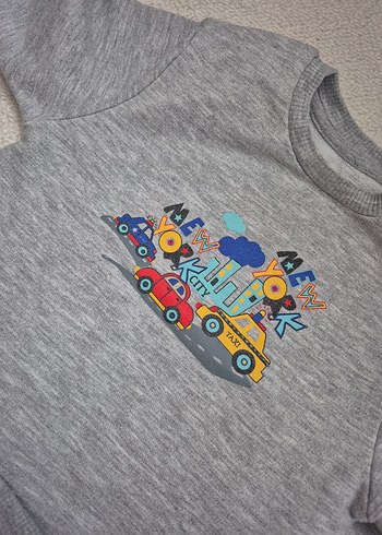 Gri Erkek Çocuk Baskılı Sweatshirt - Görsel 3