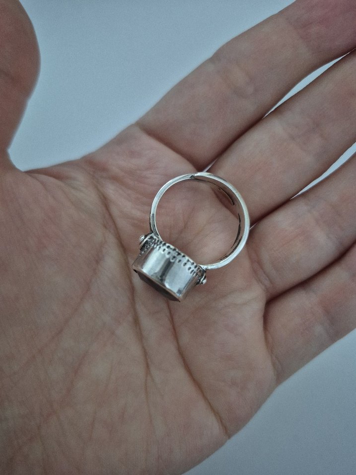 Mor Taşlı Gümüş Kadın Yüzük - Görsel 3