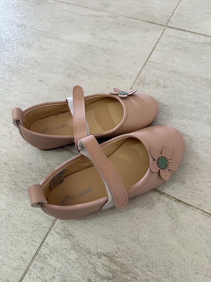 Çiçekli Pembe Kız Çocuk Babet - Görsel 2