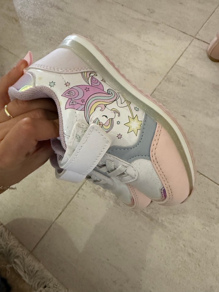 Kız Çocuk Pudra Renkli Cırt Cırtlı Spor Ayakkabı - Görsel 3