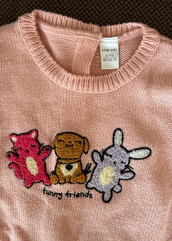 Kız Çocuk Pembe Triko Kazak - Görsel 2