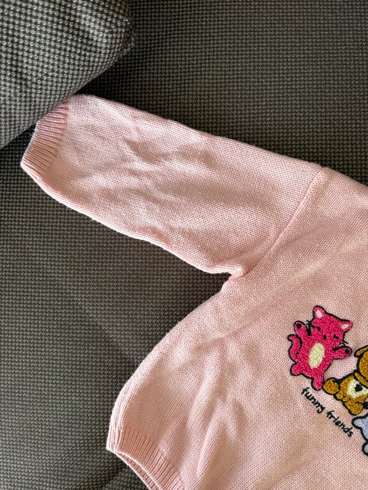 Kız Çocuk Pembe Triko Kazak - Görsel 3