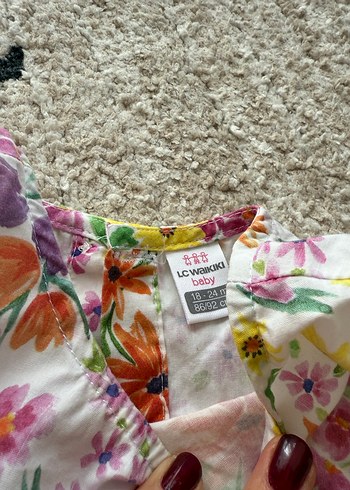 Çiçek Desenli Renkli Kız Elbisesi - Görsel 3