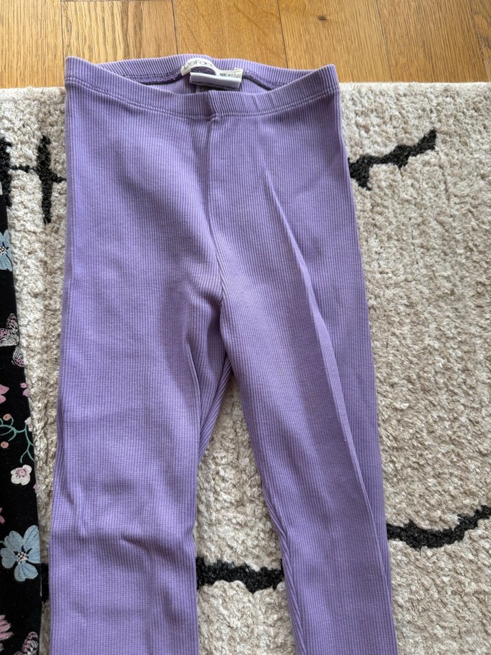 Kız Çocuk Mor ve Desenli Tayt Seti - Görsel 4