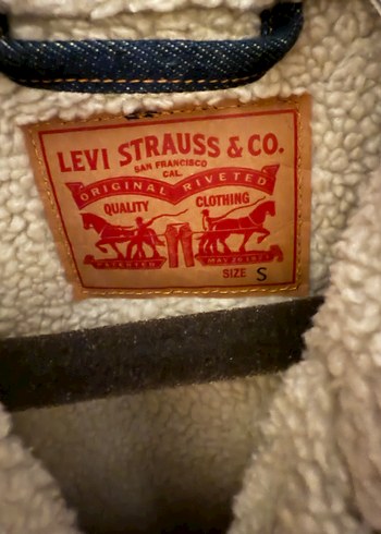 Mavi Jeans Mavi keans içi ve yakası yünlDüğmeli, Uzun Kollu Kadın Kot Ceket
