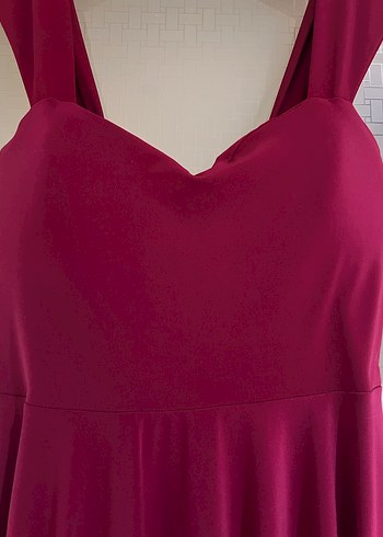 Bordo V Yaka elbise - Görsel 3