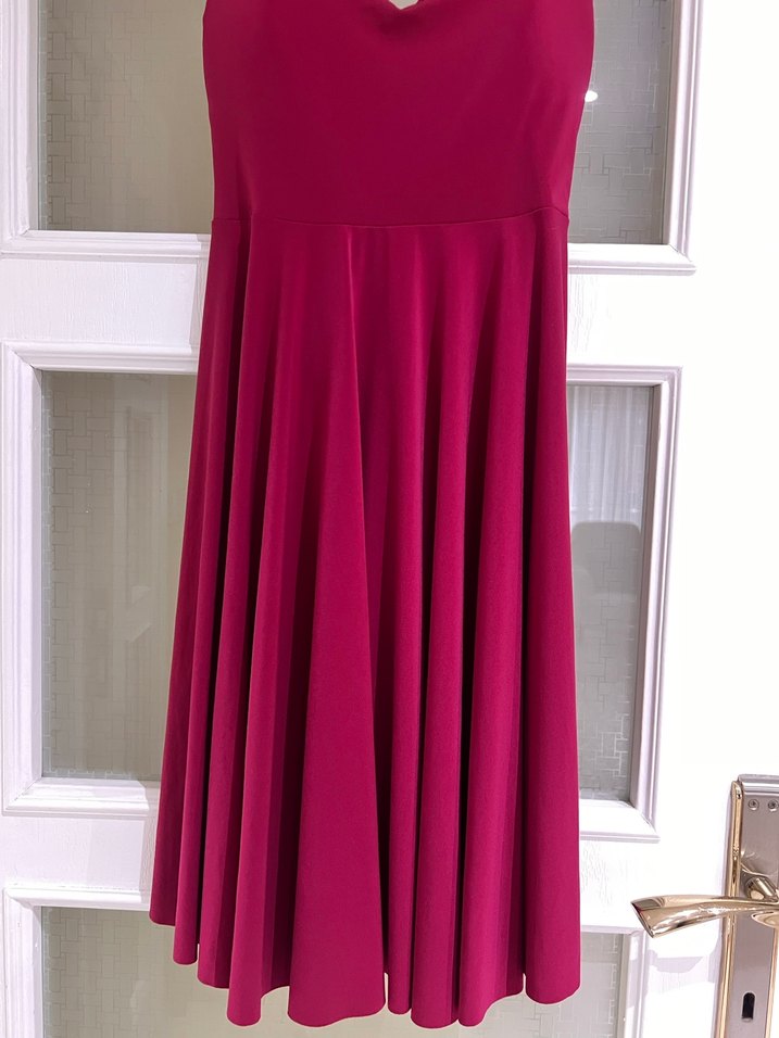 Bordo V Yaka elbise - Görsel 2