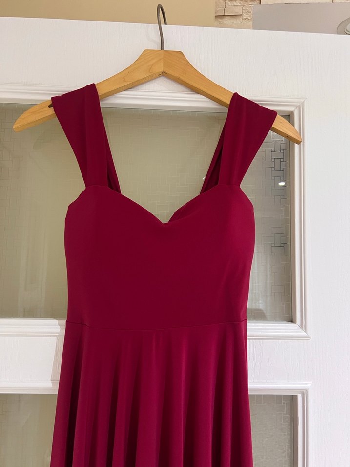 Bordo V Yaka elbise - Görsel 4