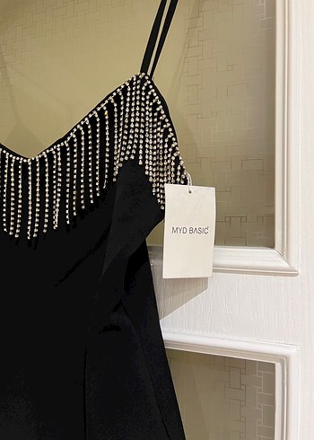 My dükkan a beden etiketli taşlı mini elbise - Görsel 3