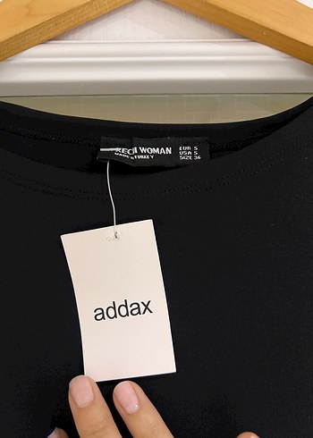 Addax etiketli kechi woman drapeli siyah toka detaylı elbise - Görsel 3