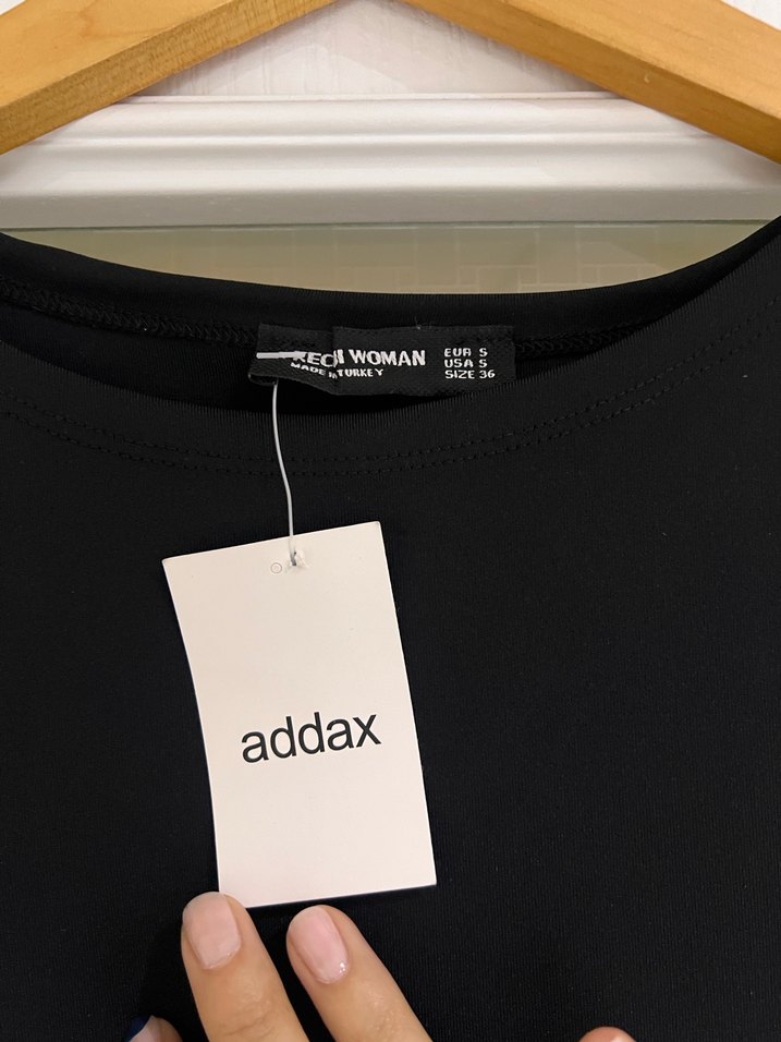 Addax etiketli kechi woman drapeli siyah toka detaylı elbise - Görsel 3