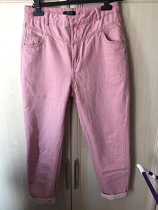 Bershka Mom Jean pembe