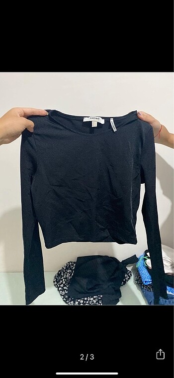 Koton siyah crop