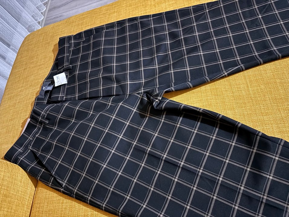 Erkek Kareli Kumaş Pantolon, Normal Boy, Tokalı - Görsel 5