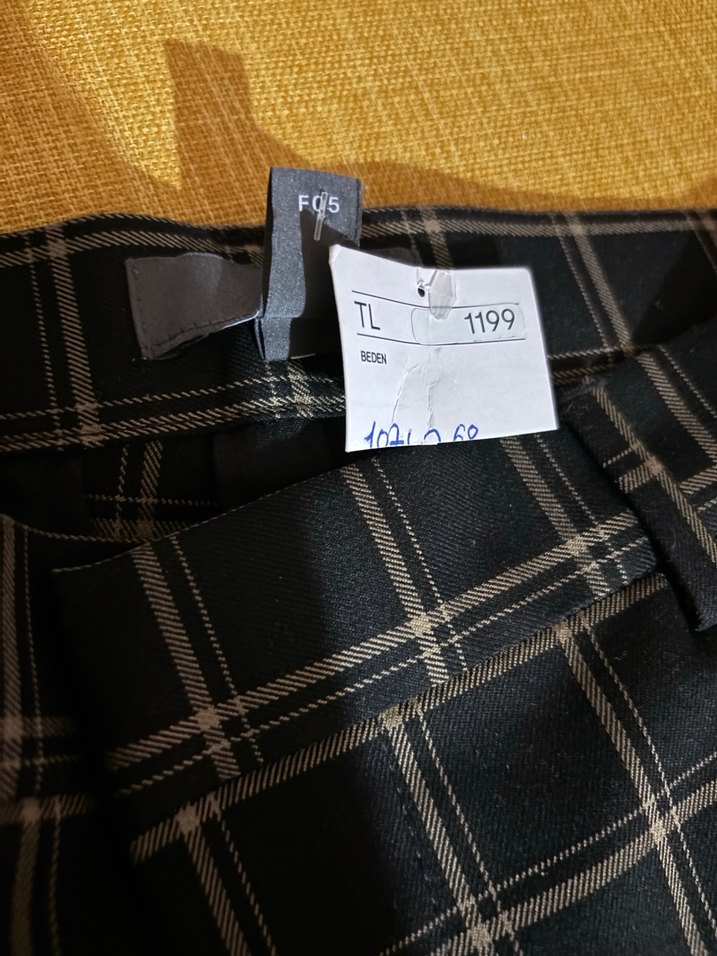 Erkek Kareli Kumaş Pantolon, Normal Boy, Tokalı - Görsel 2