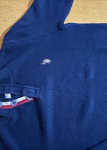 Düğmeli Lacivert Erkek Triko Kazak - Görsel 2