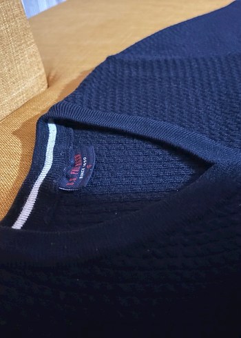 Erkek Lacivert V Yaka Örgü Kazak - Görsel 3