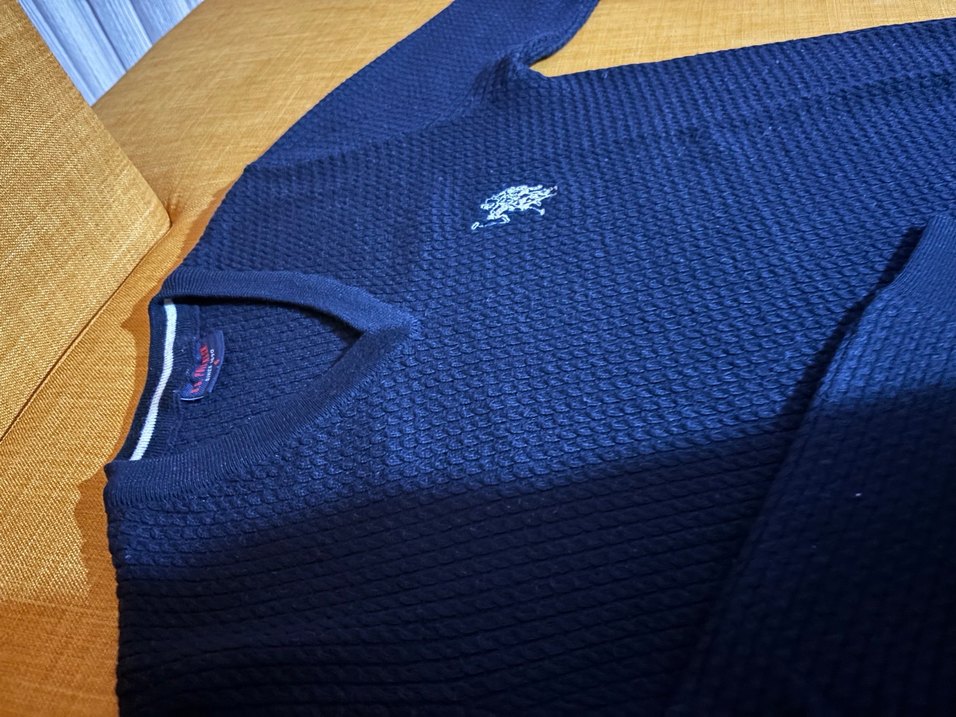 Erkek Lacivert V Yaka Örgü Kazak - Görsel 2