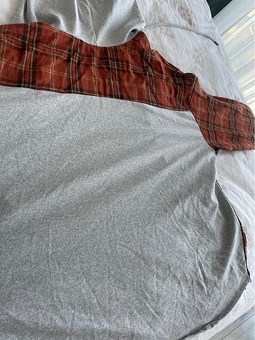 Oversize ekoseli gömlek - Görsel 5