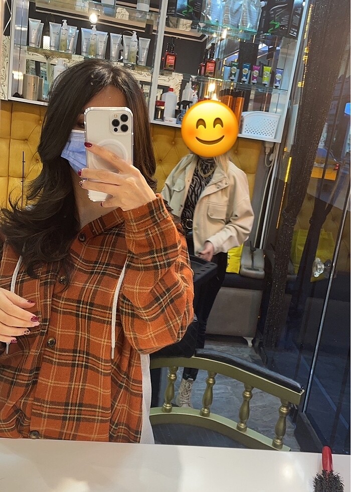 Oversize ekoseli gömlek - Görsel 2